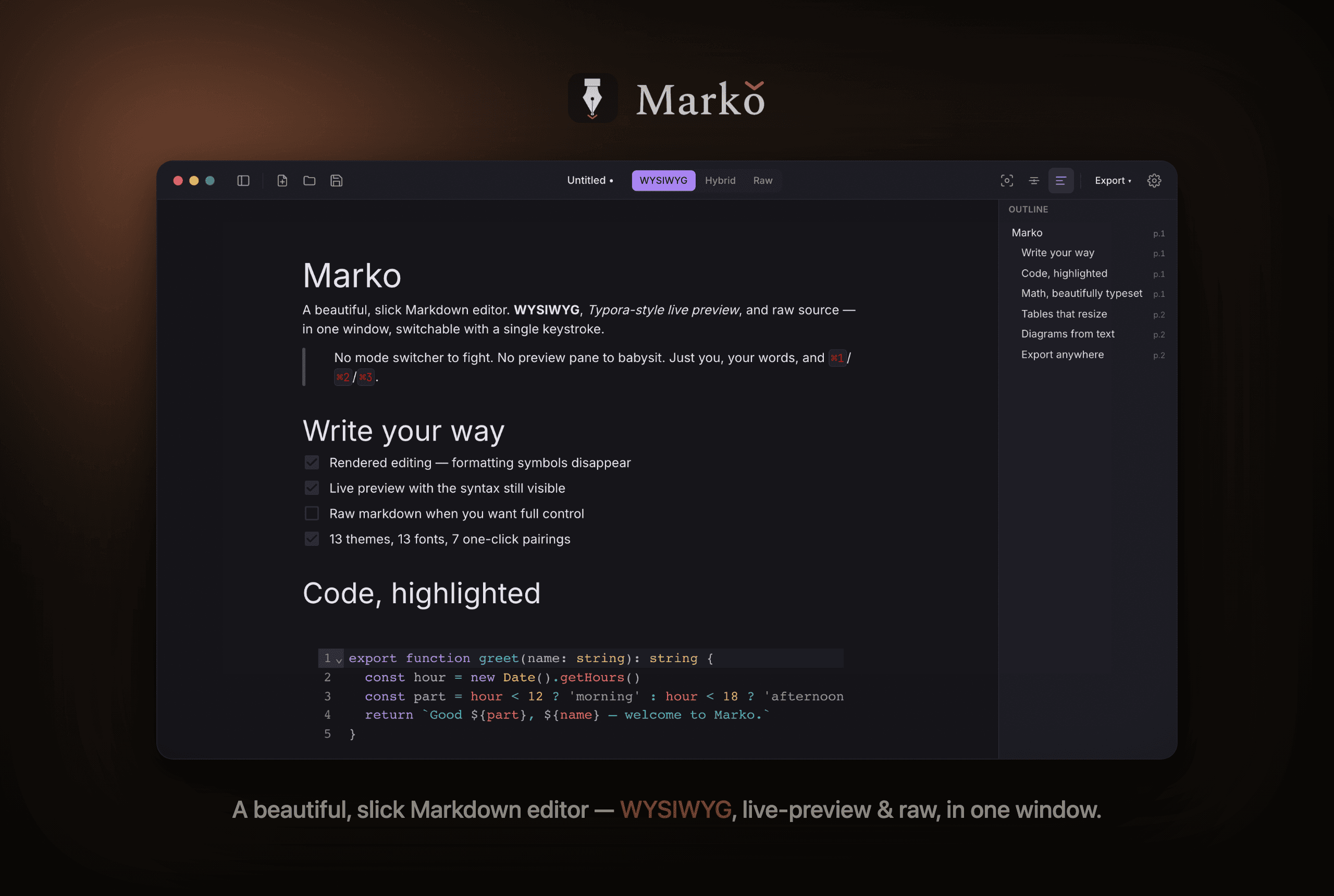 Marko markdown editor